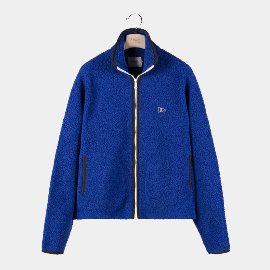 [드레익스] Drake&#039;s_ Blue Boucle Wool Zip Fleece Jacket