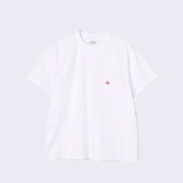 [단톤]DANTON_포켓 티셔츠 Solid Round Neck Pocket 1/2 Tee WHITE