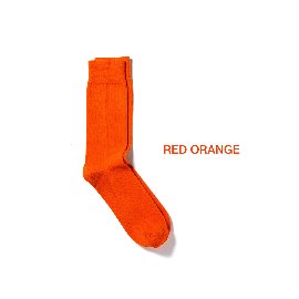 [라이즈앤빌로우]RISE &amp; BELOW_아코디어 크루 삭스 레드 오렌지 Accordion Crew Socks Red Orange