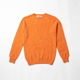 [할리오브스코틀랜드] HARLEY OF SCOTLAND_ 셰기 독 크루넥 스웨터 Shaggy Dog Crew Neck Sweater - Orange Peel